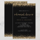 Search for black and gold rehearsal dinner invitations Glitter