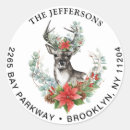 Search for year round return address labels Reindeer