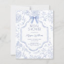 Search for blue and white bridal shower invitations Bow