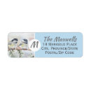 Search for winter scene return address labels Watercolor