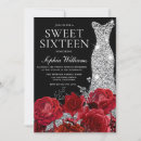 Search for red black sweet 16 invitations Flowers