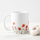 Search for red poppies flowers mugs Poppy