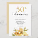 Search for flower 50th anniversary invitations Elegant