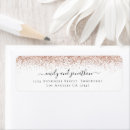 Search for rose gold wedding return address labels Typography