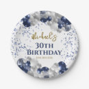 Search for navy blue and silver plates Modern