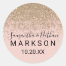Search for blush gold wedding stickers Girly