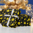 Search for happy face wrapping paper Black
