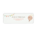 Search for hot air balloon return address labels 1st birthday
