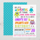 Search for our little monster birthday invitations Girl