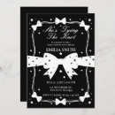 Search for black white bow bridal shower invitations Typography simple minimal chic