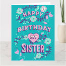 Search for to my sister birthday cards Pink