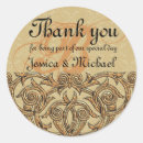 Search for glamourous gold wedding stickers Thank you
