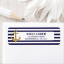 Search for navy blue and white stripe return address labels Modern