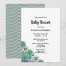 Search for green white baby shower invitations Greenery