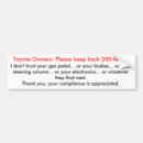 Search for toyota bumper stickers Recall