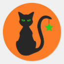 Search for black cat green eyes stickers Orange
