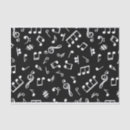 Search for music notes pattern tissue paper Black and white