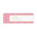 Search for gold damask return address labels Pink