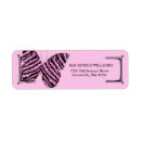 Search for pink butterfly return address labels Feminine