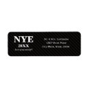 Search for new years eve party return address labels Black
