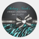 Search for zebra sweet sixteen stickers Black
