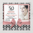 Search for damask 50th birthday invitations Fifty and fabulous