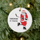 Search for funny hockey christmas tree decorations Player