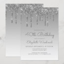 Search for silver 40th birthday invitations Trendy
