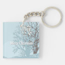 Search for tree in winter key rings Blue