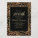Search for cheetah birthday invitations Black and gold