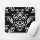 Search for white damask pattern mouse mats Black and white