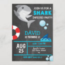Search for chalkboard pool party invitations Shark