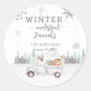 Search for forest birthday stickers Winter onederland