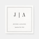 Search for monogrammed monogram initial letter napkins Black and white