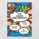 Search for comic book birthday invitations Pow