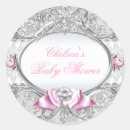 Search for pink silver baby shower stickers Princess