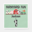 Search for farm animals napkins First birthday
