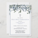 Search for watercolor flowers christening invitations Boy