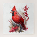Search for red cardinal bird puzzles Winter
