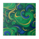 Search for green and gold pattern tiles Abstract