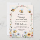 Search for a little honey is on the way baby shower invitations Bee babee shower