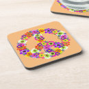 Search for peace sign coasters Hippie