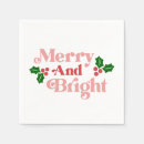 Search for elegant christmas napkins Merry and bright