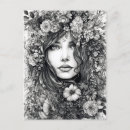 Search for black and white flower drawing postcards Flowers
