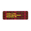 Search for red black plaid return address labels Scottish