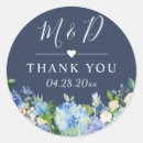 Search for blue hydrangeas wedding stickers Thank you