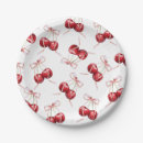 Search for retro cherry plates Pink bow