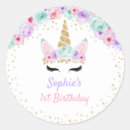 Search for unicorn first birthday party stickers Baby girl