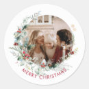 Search for merry christmas wreath stickers Winter berries