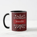 Search for red and white snowflakes mugs Plaid